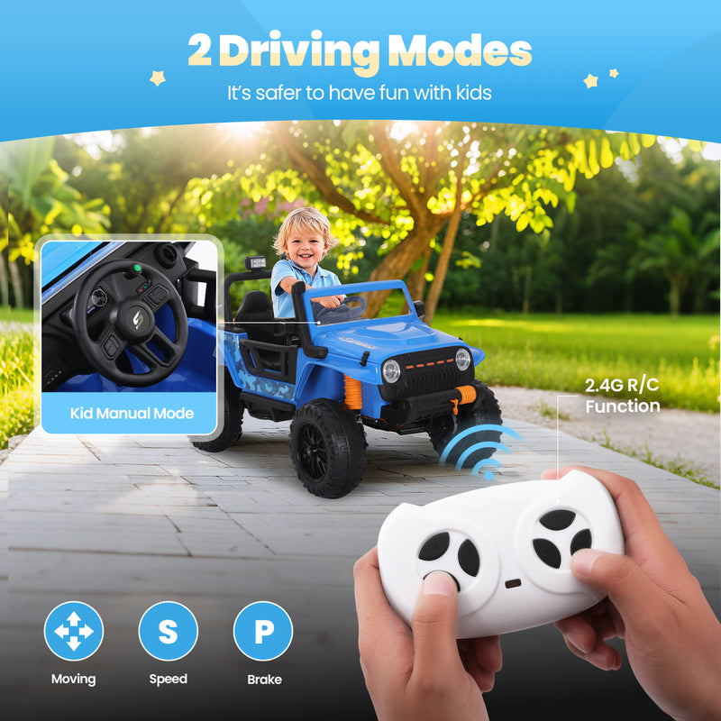 24V Kids Electric Off-Road Jeep Ride-On Car with Remote Control for Ages 3+ Magic Cars 1