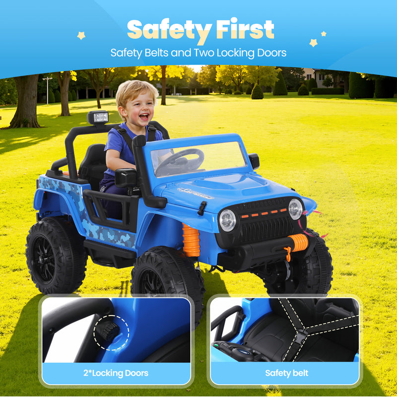 24V Kids Electric Off-Road Jeep Ride-On Car with Remote Control for Ages 3+ Magic Cars 3