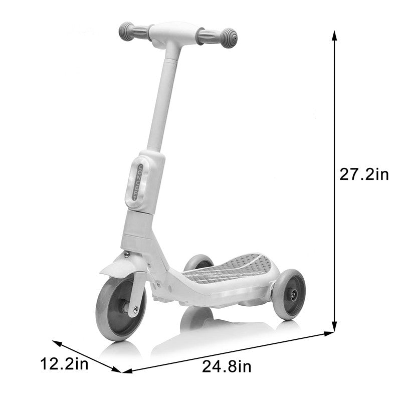 2-in-1 Kids 3-Wheel Electric Ride-On and Kick Scooter for Ages 3-6 Magic Cars 2