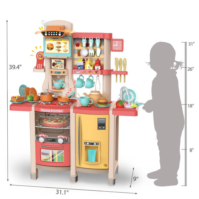 Kids Pink Kitchen Playset Toy Magic Cars 2
