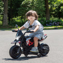 Licensed Kids 6V Electric Ride-On Dirt Motorcycle with 4 Wheels in Black and Red Magic Cars 5
