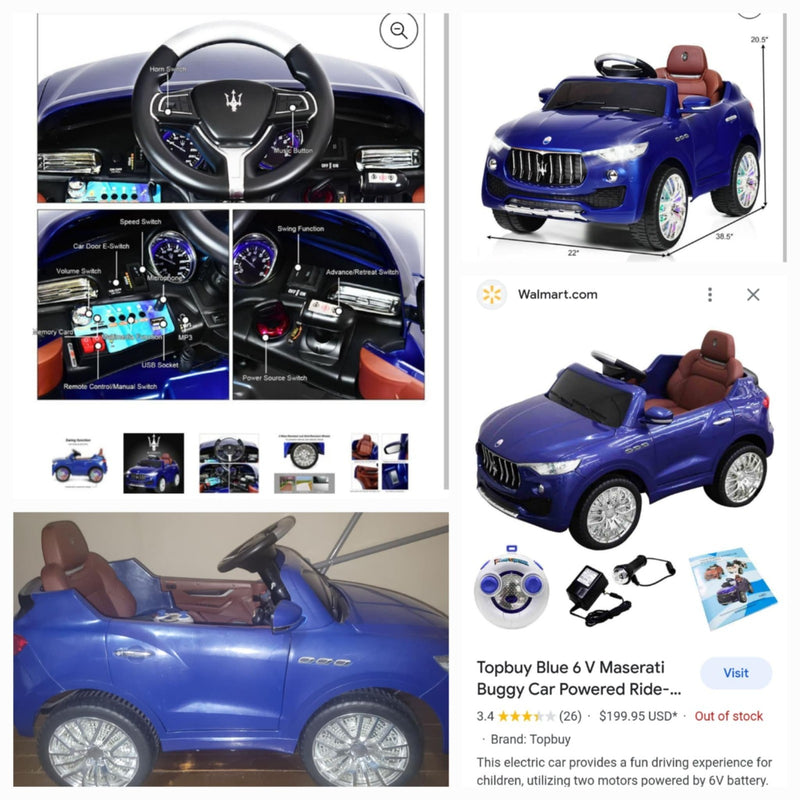 Kids Electric Ride On Car with Remote Control, Realistic Maserati Style Magic Cars Variant 0