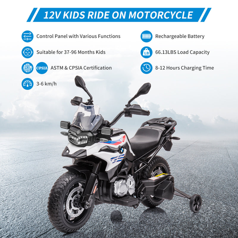 12V Ride-On Kids Motorcycle with 7Ah Battery and Training Wheels for Toddlers Magic Cars 15