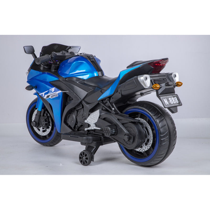 12V Kids Motorcycle for Ages 3-6 with Training Wheels, Hand-Controlled Manual Throttle, and Lighting Magic Cars 26