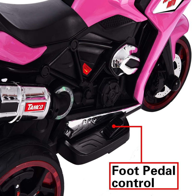 12V Pink Electric Ride-On Motorcycle for Kids Magic Cars 5