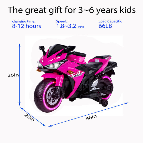 12V Kids Electric Motorcycle Toy for Ages 3-6 Boys and Girls with 12V7AH Battery Magic Cars 1