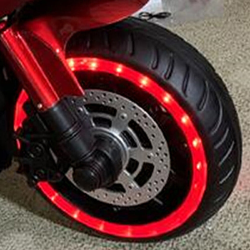 12V Kids Ride-On Motorcycle Toy with Training Wheels, Lighting, and Manual Throttle for Boys Magic Cars 11