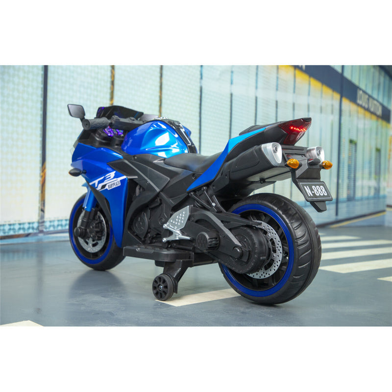 12V Kids Ride-On Motorcycle Toy with Training Wheels, Lighting, and Manual Throttle for Boys Magic Cars 20