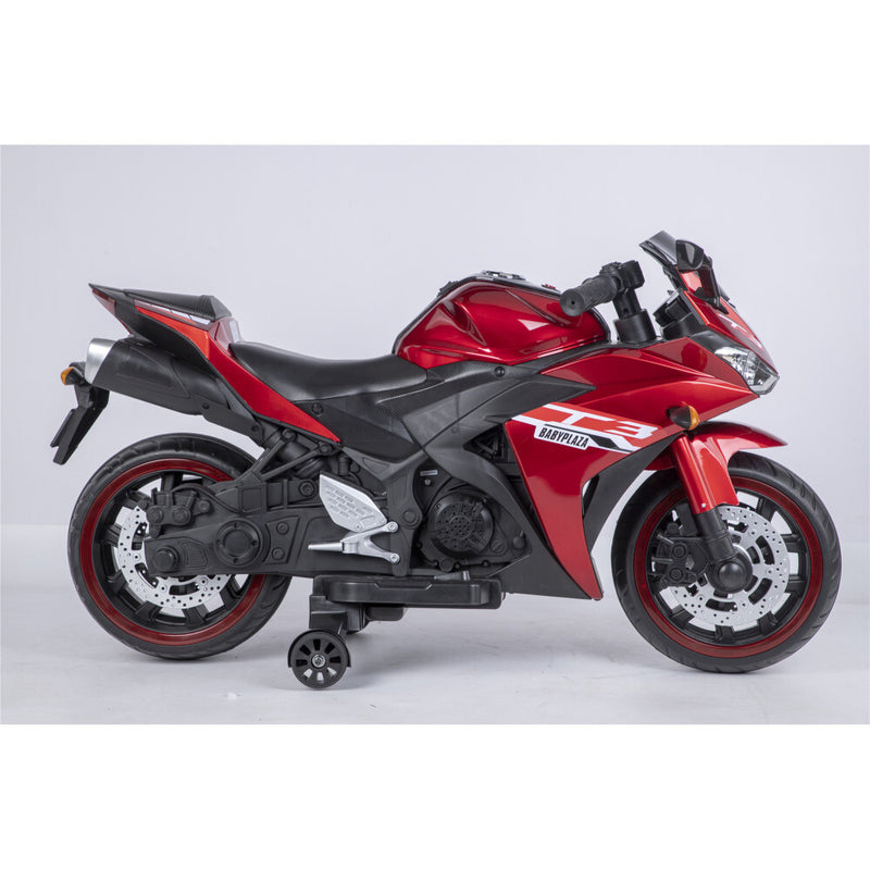 12V Kids Ride-On Motorcycle Toy with Training Wheels, Lighting, and Manual Throttle for Boys Magic Cars 5