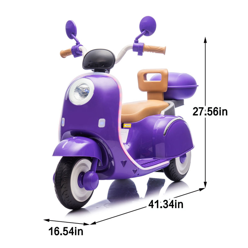 12V Electric 3-Wheel Ride-On Motorcycle with Large Storage for Kids Ages 3-6 Magic Cars 10