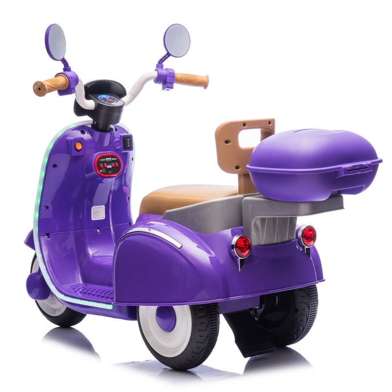 12V Electric 3-Wheel Ride-On Motorcycle with Large Storage for Kids Ages 3-6 Magic Cars 2