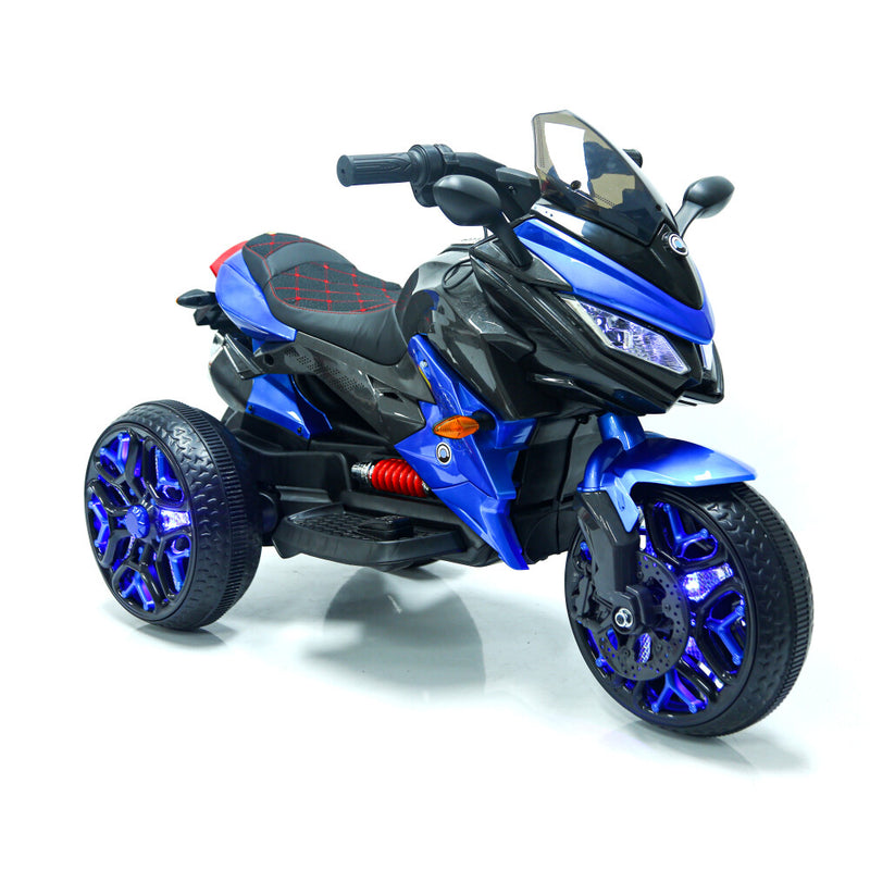 Kids 3-Wheel Battery-Powered Motorcycle with PU Seat and Training Wheels Magic Cars 0