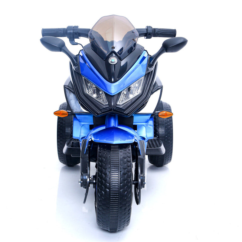 Kids 3-Wheel Battery-Powered Motorcycle with PU Seat and Training Wheels Magic Cars 3