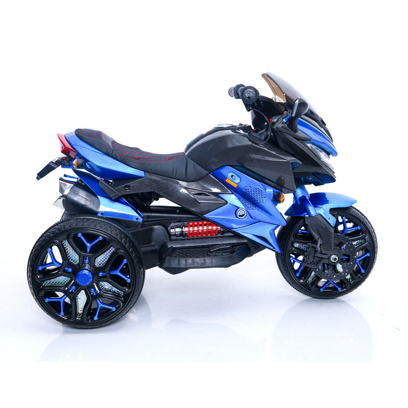 Kids 3-Wheel Battery-Powered Motorcycle with PU Seat and Training Wheels Magic Cars 6