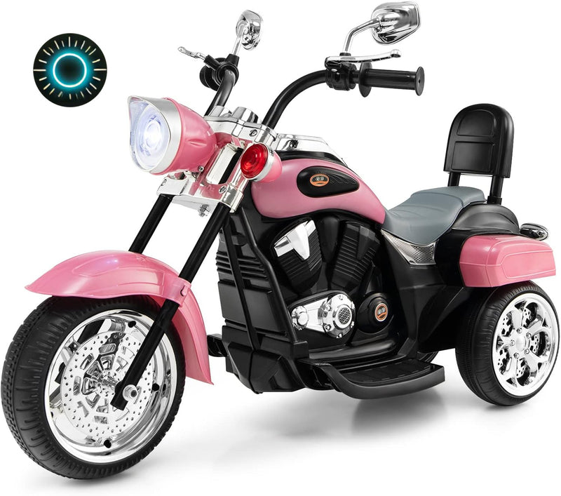 Kids 6V Battery-Powered Ride-On Chopper Motorcycle with Horn and Headlight Magic Cars 11