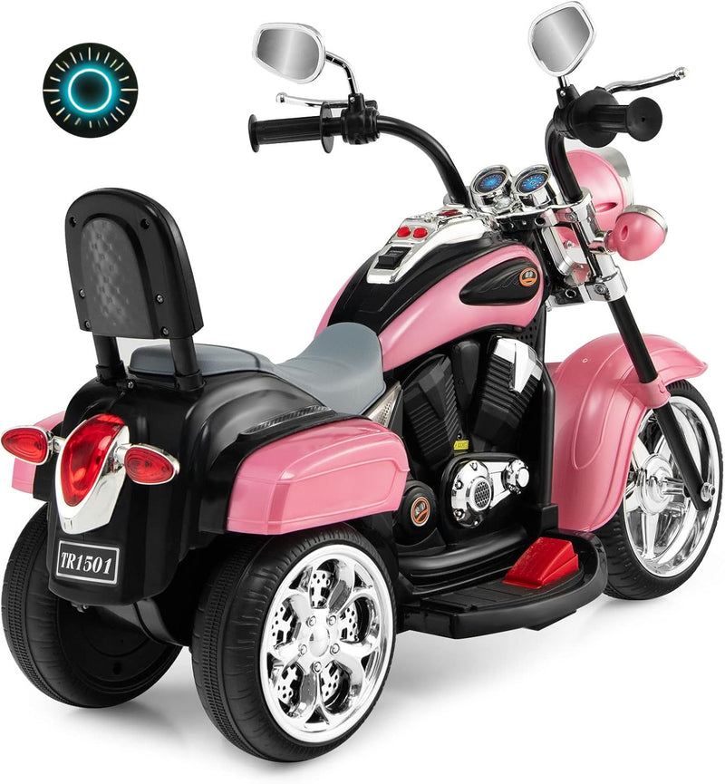 Kids 6V Battery-Powered Ride-On Chopper Motorcycle with Horn and Headlight Magic Cars 8