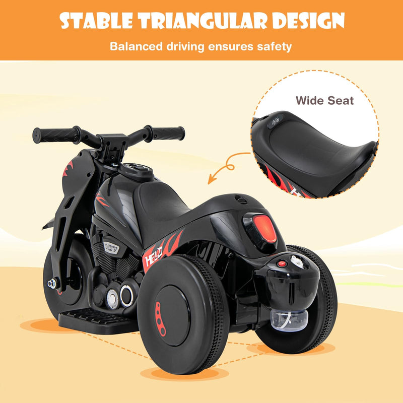 6V Electric Kids Motorcycle Ride-On Car with Automatic Bubble Function and Foot Pedal Control Magic Cars 7
