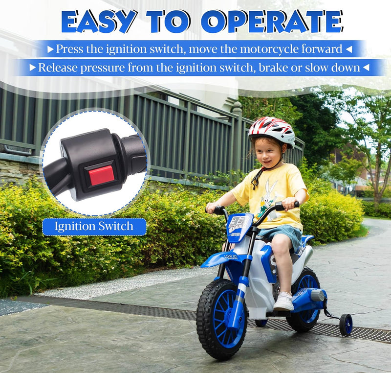 12V Electric Kids Dirt Bike Ride-On Battery Powered Motorcycle Toy Magic Cars 1