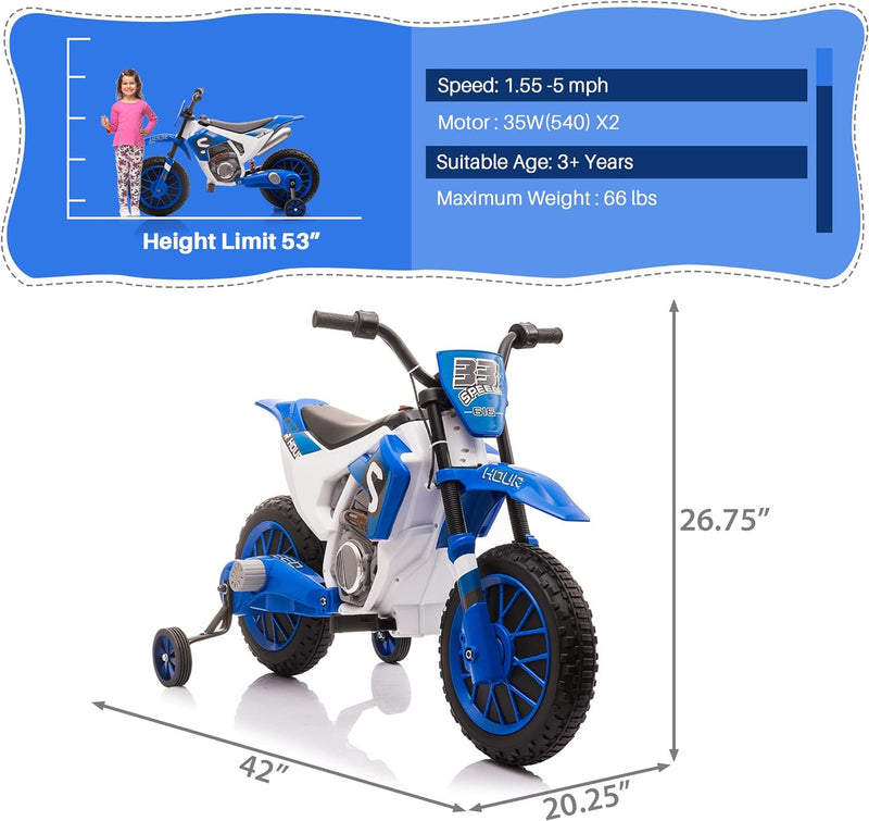 12V Electric Kids Dirt Bike Ride-On Battery Powered Motorcycle Toy Magic Cars 2