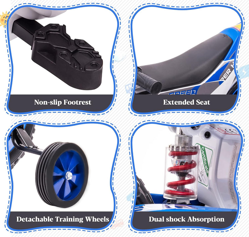 12V Electric Kids Dirt Bike Ride-On Battery Powered Motorcycle Toy Magic Cars 4