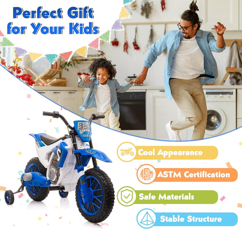 12V Electric Kids Dirt Bike Ride-On Battery Powered Motorcycle Toy Magic Cars 6