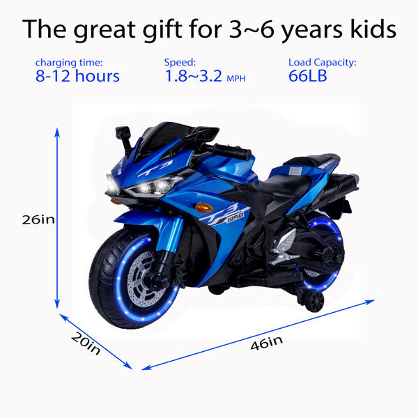 12V 7Ah Electric Kids Motorcycle Ride-On for Boys and Girls Ages 3-6 Magic Cars 6