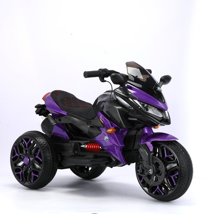 Rechargeable Kids Ride-On Motorcycle with 3 Light-Up Wheels and Training Wheels Magic Cars 0