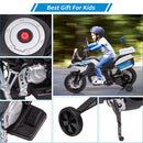 12V Battery-Powered Kids Police Ride-On Motorcycle with Training Wheels Magic Cars 4