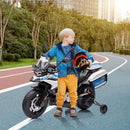 12V Battery-Powered Kids Police Ride-On Motorcycle with Training Wheels Magic Cars 6