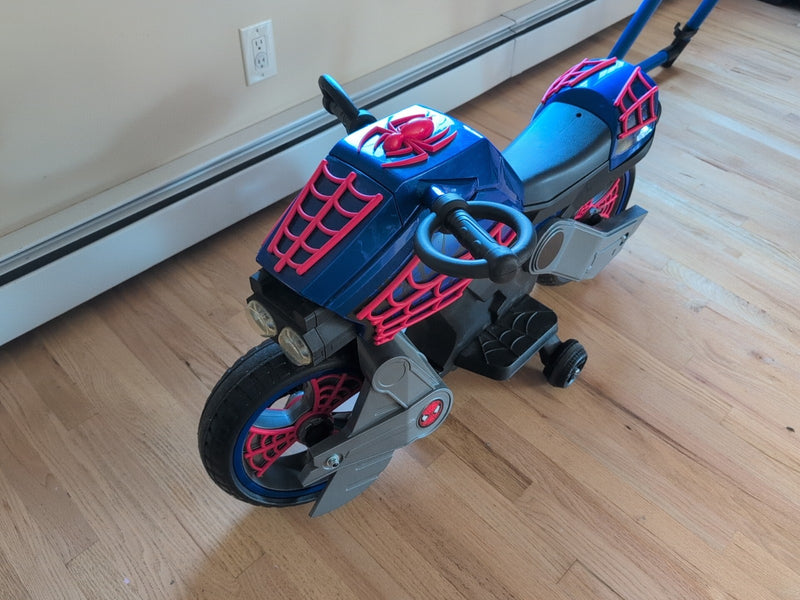 Kids 6V Rechargeable Battery Ride-On Spiderman Motorcycle Toy Magic Cars 1