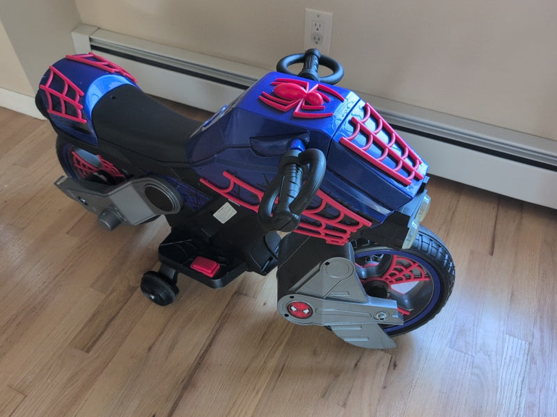 Kids 6V Rechargeable Battery Ride-On Spiderman Motorcycle Toy Magic Cars 3