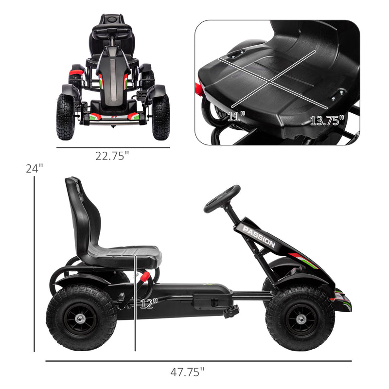 Kids Pedal Go-Kart Outdoor Ride-On Toy with Adjustable Seat and Precise Handling Magic Cars 2