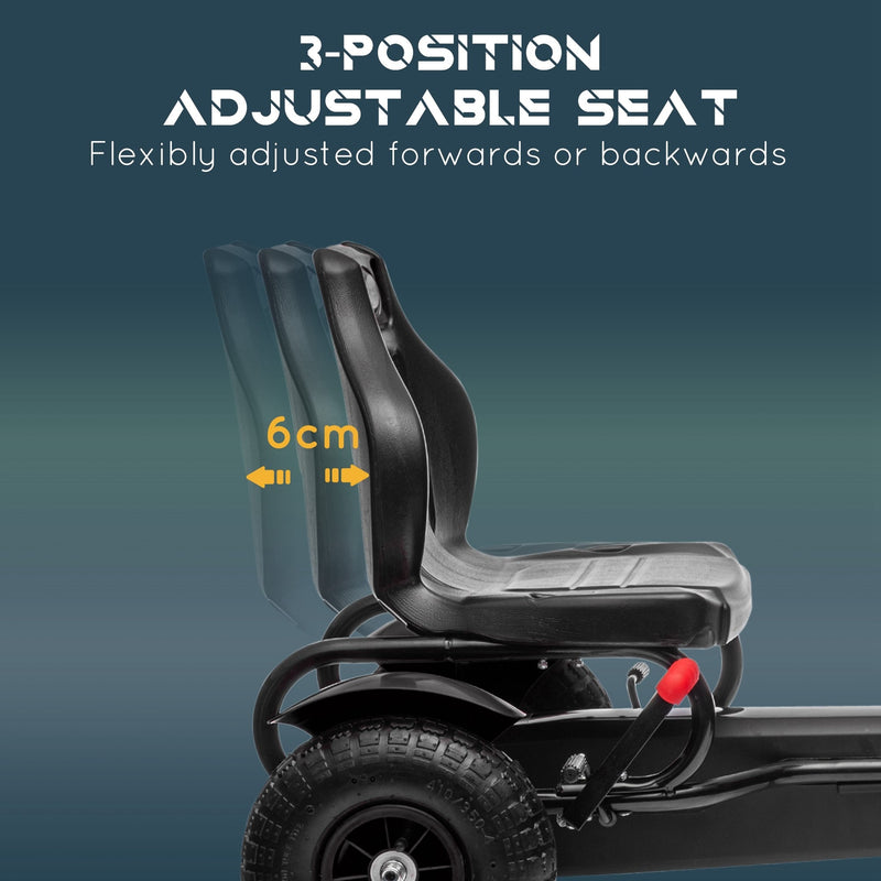 Kids Pedal Go-Kart Outdoor Ride-On Toy with Adjustable Seat and Precise Handling Magic Cars 3