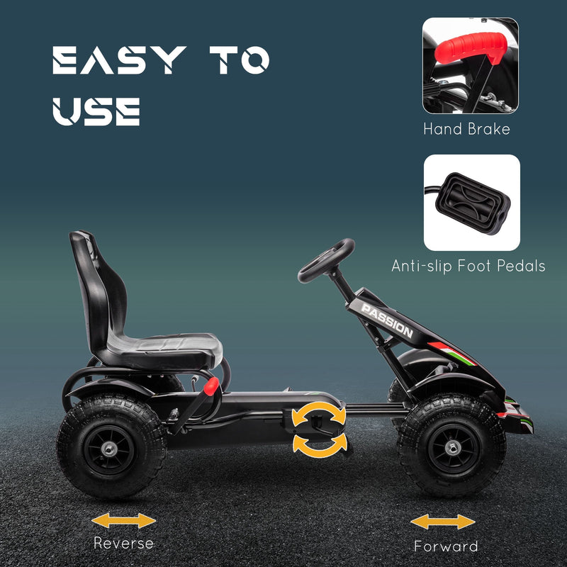 Kids Pedal Go-Kart Outdoor Ride-On Toy with Adjustable Seat and Precise Handling Magic Cars 4