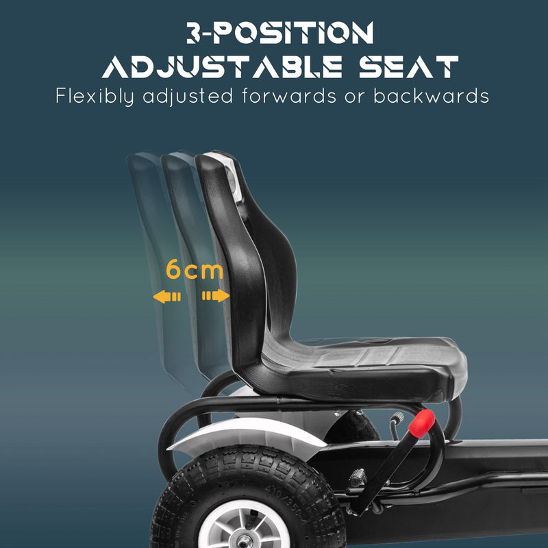Kids Pedal Go-Kart Outdoor Ride-On Toy with Adjustable Seat and Precise Handling Magic Cars 3