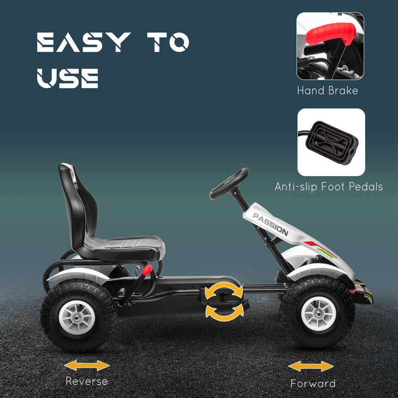 Kids Pedal Go-Kart Outdoor Ride-On Toy with Adjustable Seat and Precise Handling Magic Cars 4