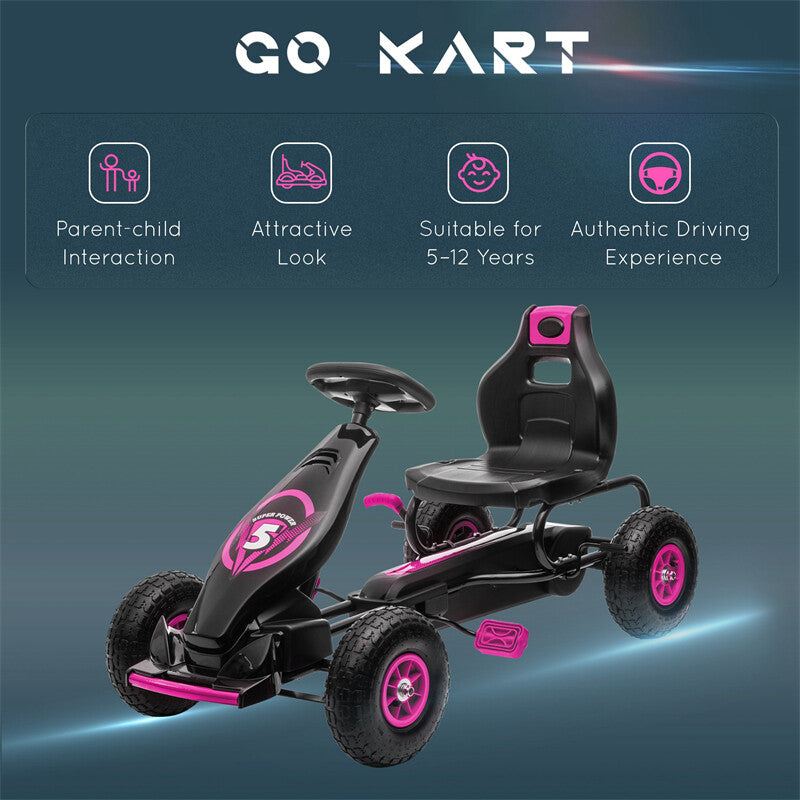 pedal go kart 5-12 years Children’s Pedal Go Kart with Suspension and Hand Brake for Ages 5-12 Free Warranty 1 Year