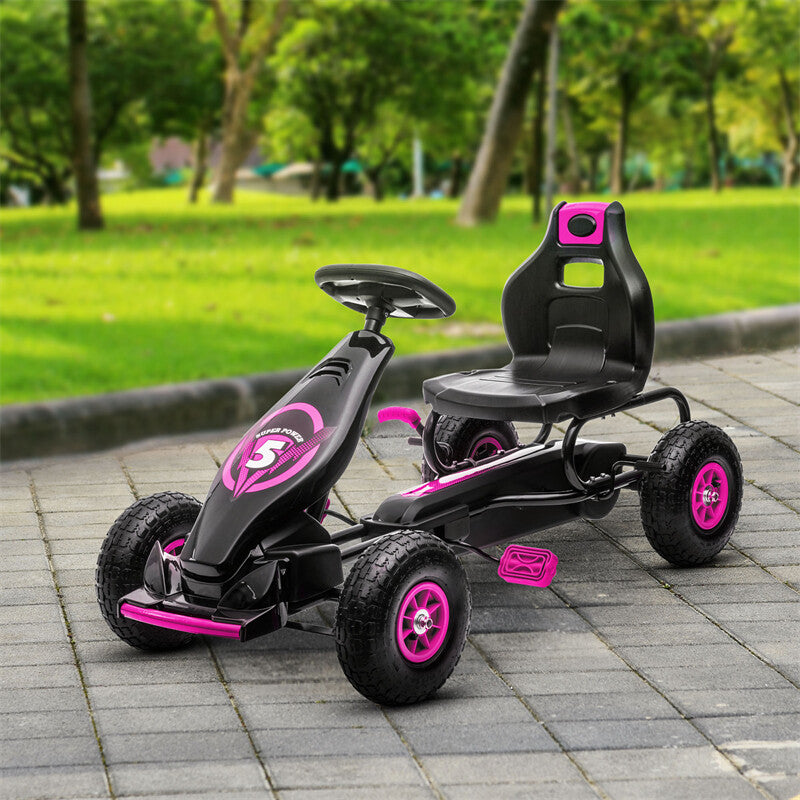 Kids Pedal Go Kart Ride-On with Suspension and Hand Brake, Ages 5-12 Magic Cars 8
