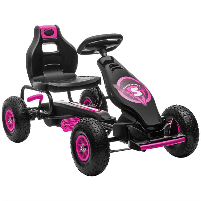 Kids Pedal Go Kart Ride-On with Suspension and Hand Brake, Ages 5-12 Magic Cars Variant 0