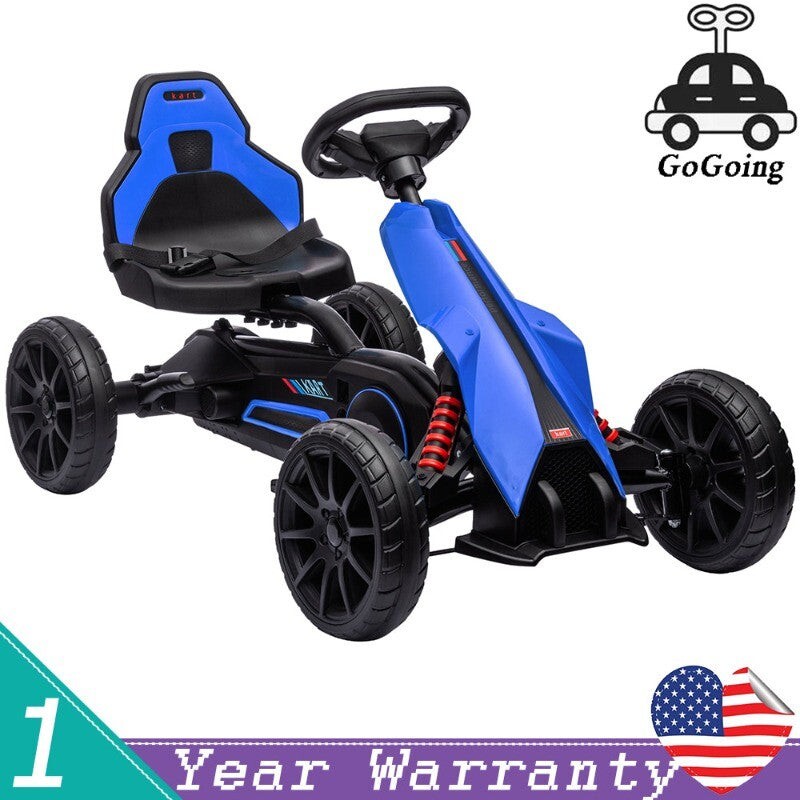 Kids Pedal Go Kart Ride-On Toy with Adjustable Seat, Swing Axle, and Handbrake for Ages 3-8 Magic Cars Variant 0