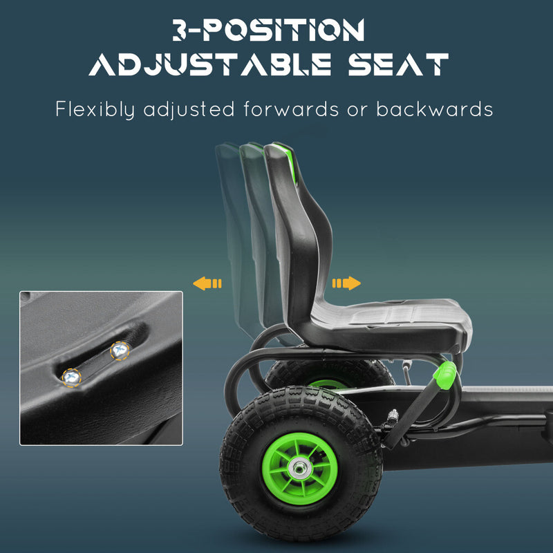 Kids Pedal Go-Kart Ride-On Toy with Durable Wear-Resistant Tread Green Magic Cars 5