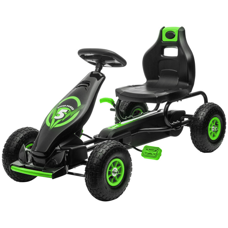 Kids Pedal Go-Kart Ride-On Toy with Durable Wear-Resistant Tread Green Magic Cars 9