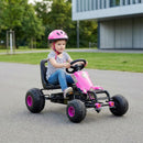 Pink Kids Pedal Go Kart with Steering Wheel, Gear Shifter, and Handbrake Magic Cars 1