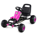 Pink Kids Pedal Go Kart with Steering Wheel, Gear Shifter, and Handbrake Magic Cars 2