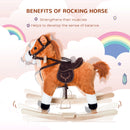 Deluxe Brown Kids Rocking Horse Toy with Realistic Sounds Magic Cars 3