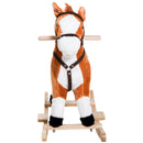 Deluxe Brown Kids Rocking Horse Toy with Realistic Sounds Magic Cars 4