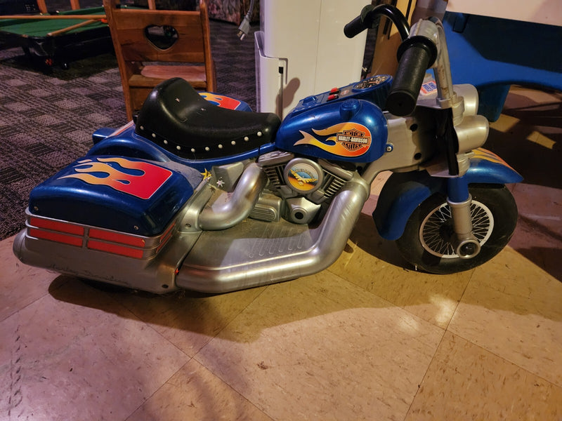 Kids Power Wheel Blue Harley-Davidson Style Ride-On Bike Magic Cars 0