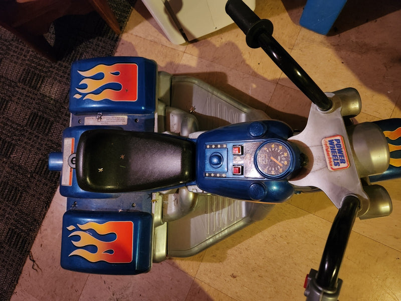 Kids Power Wheel Blue Harley-Davidson Style Ride-On Bike Magic Cars 1