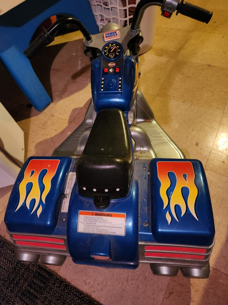 Kids Power Wheel Blue Harley-Davidson Style Ride-On Bike Magic Cars 2
