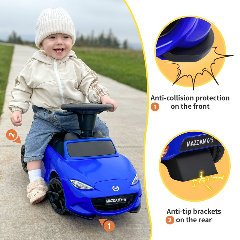 Toddler Push Ride-On Car with MP3 and LED Lights, Supports up to 50 lbs, Ages 1-4 Years Magic Cars 2